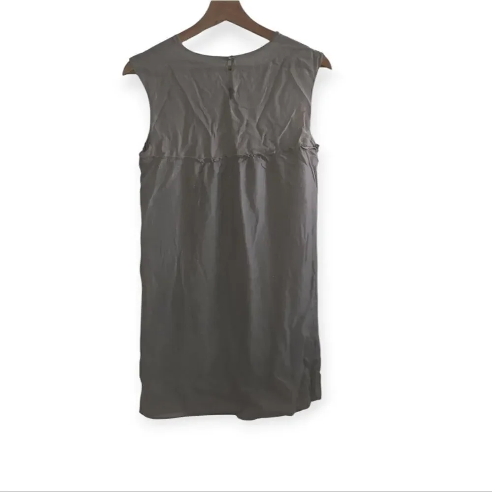 Cynthia Vincent Silk Gray Lurex Mini Dress